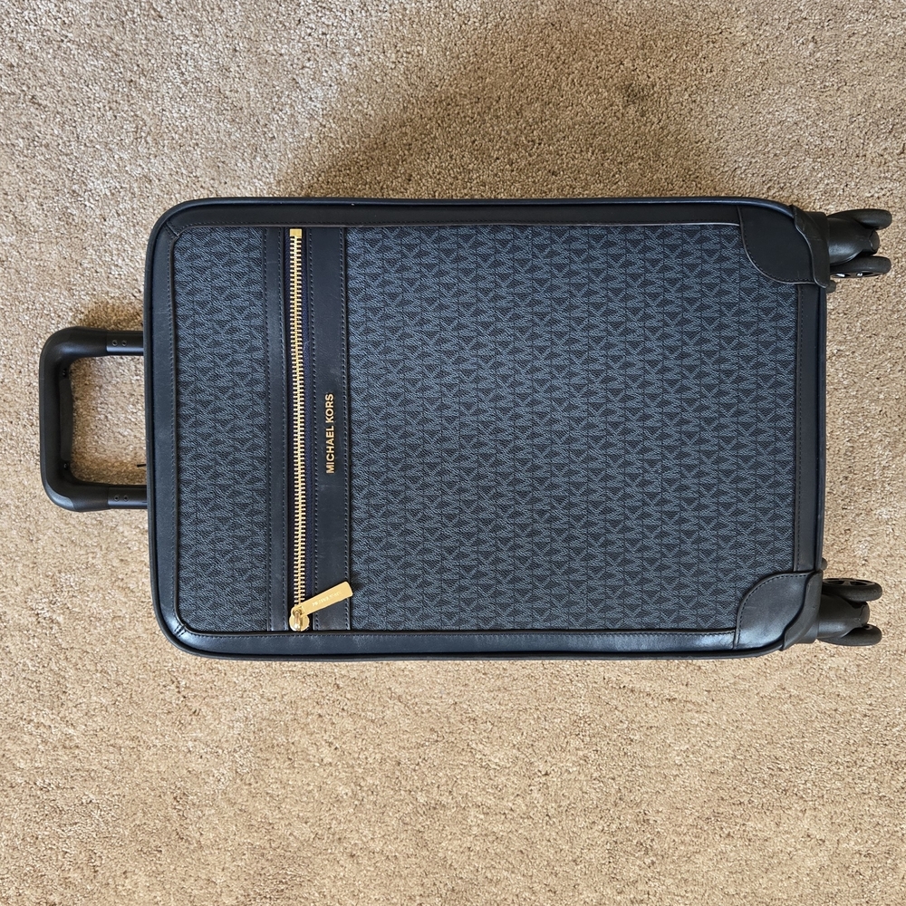 Michael Kors Black Logo Rolling Suitcase with Duffle - Picture 4 of 7